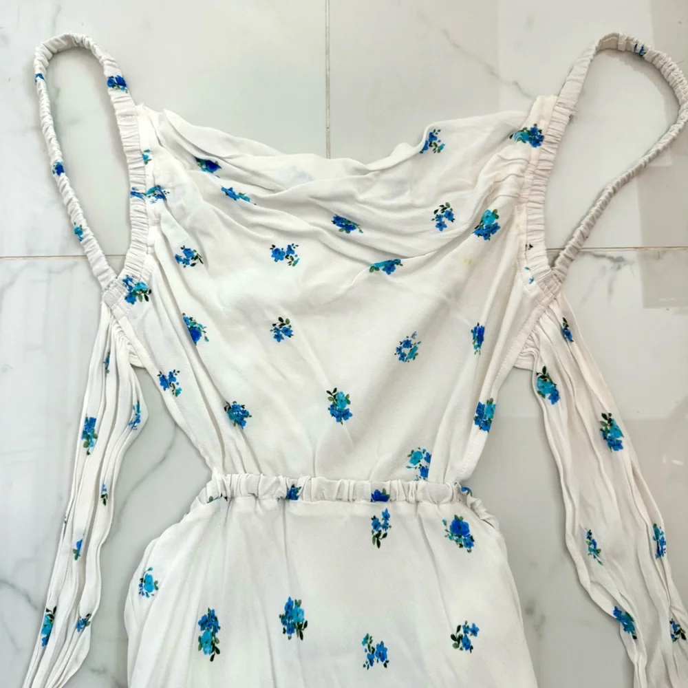Sky to Moon Mini Dress Floral Bridal Engagement Fairycore Honeymoon Size Small - Picture 6 of 11